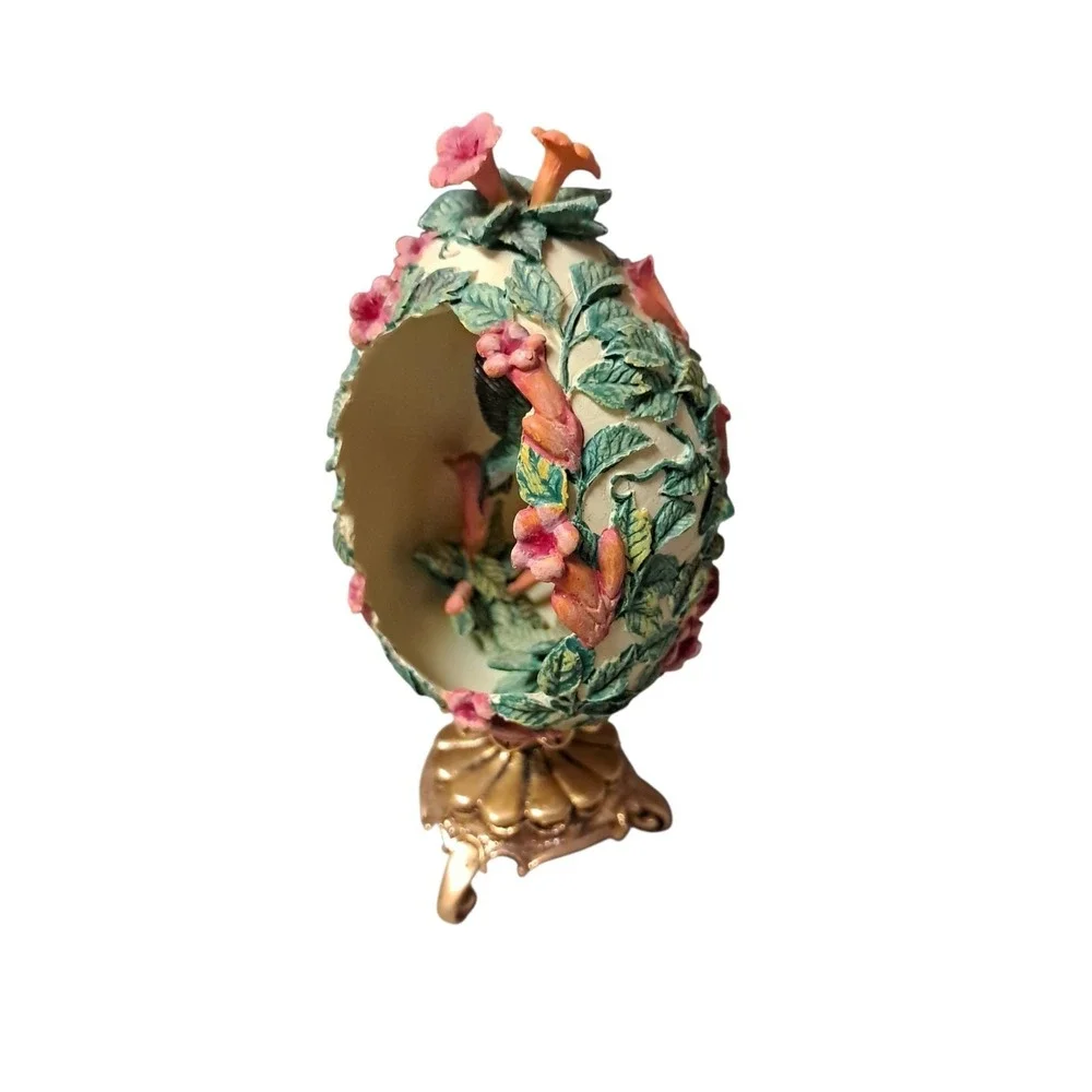 Limited Edition Hummingbird In Garden Egg With Metal Stand House Of Faberge 5